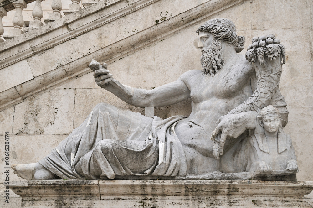 Collosal God Rome, Lazio, Italy, Europe - Colossal statue of Nile River God designed ...