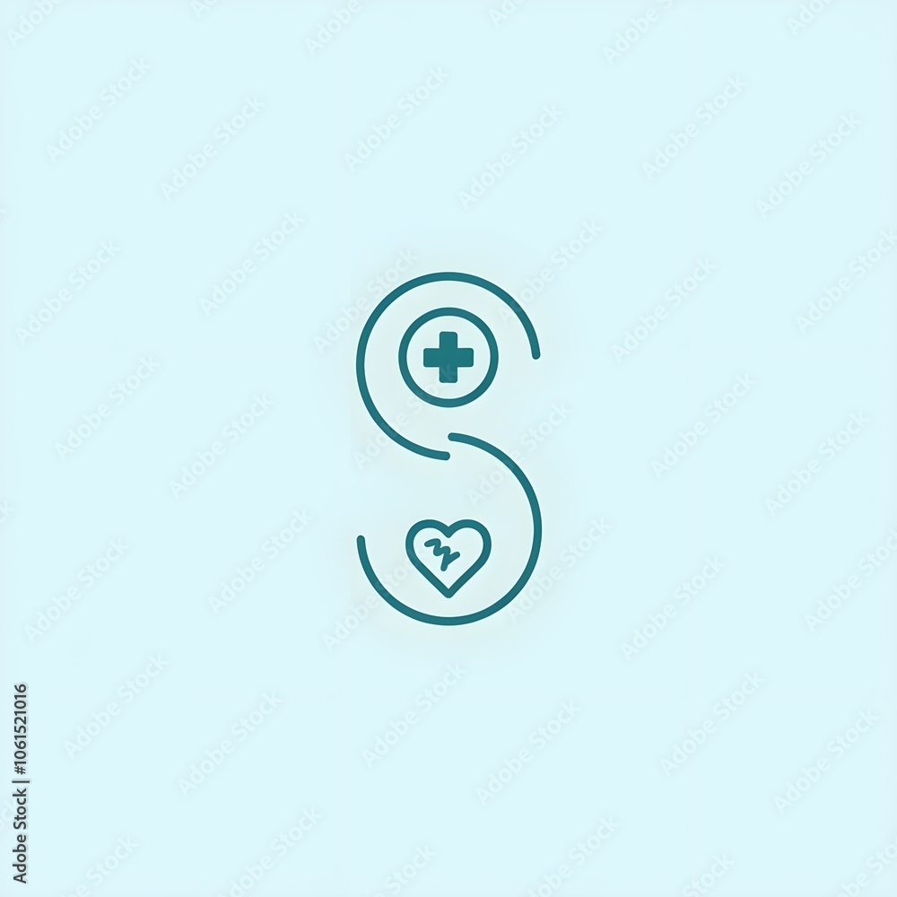 Obraz premium modern logo with 'S' icon. The icon medical cross inside it. evokes trust, well-being, and care.