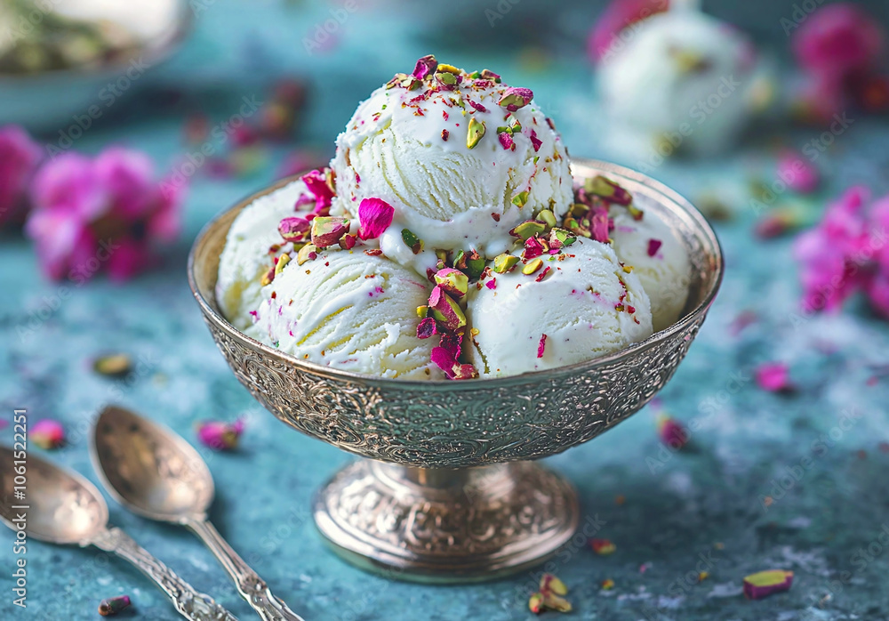 Ice cream in a bowl. Ice cream in a bowl.