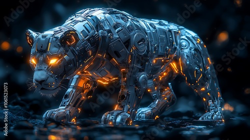 Explore the futuristic design of a robotic panther showcasing advanced technology and innovation photo