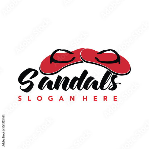 sandals logo design element vector template