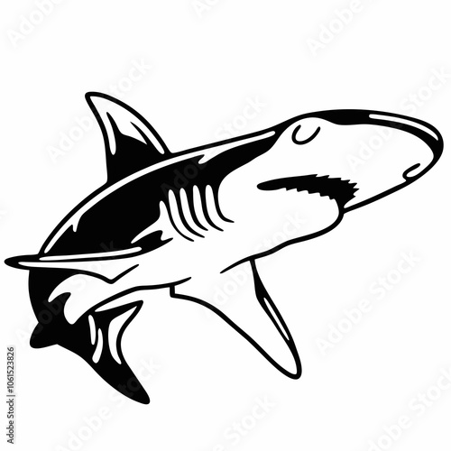 Hammerhead Line Art Vector Design photo