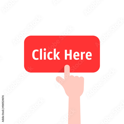 hand click on red button like register here