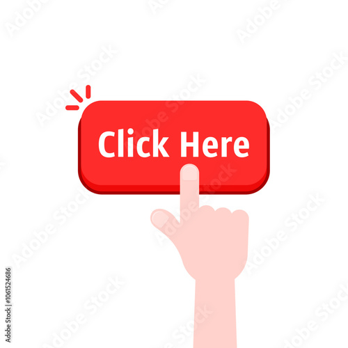 forefinger push on red click here button