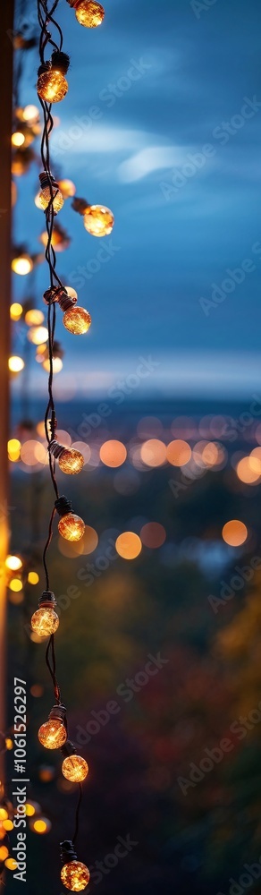 Blurred bokeh lights create a magical ambiance at autumn dusk. Blurred bokeh lights create a magical ambiance at autumn dusk.
