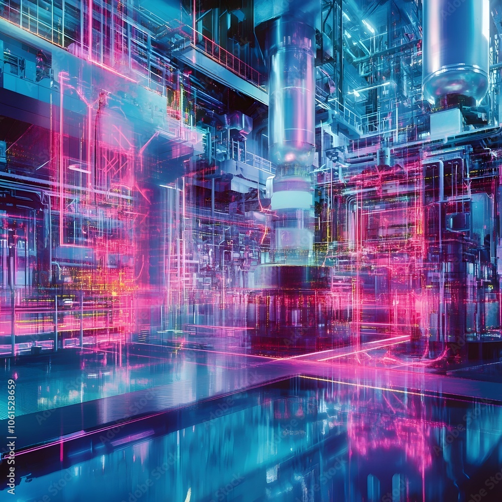 Futuristic Quantum Power Plant with Oscillating Subatomic Particle Generators Futuristic Quantum Power Plant with Oscillating Subatomic Particle Generators