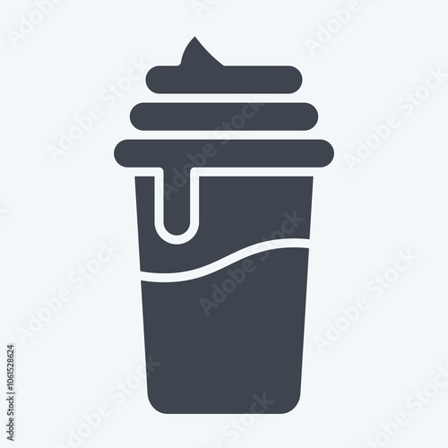 Icon Frappe. related to Coffee symbol. glyph style. simple design editable