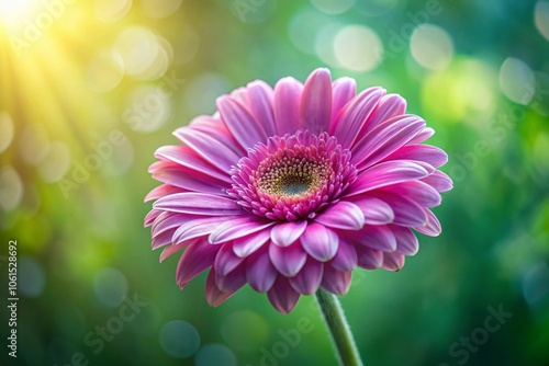 Vibrant Violetpink Gerbera Flower Blooming in Nature's Embrace - Minimalist Photography for Floral Aesthetics photo