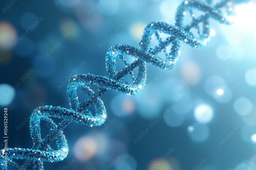 Dna strand rotating in medical research laboratory setting Dna strand rotating in medical research laboratory setting