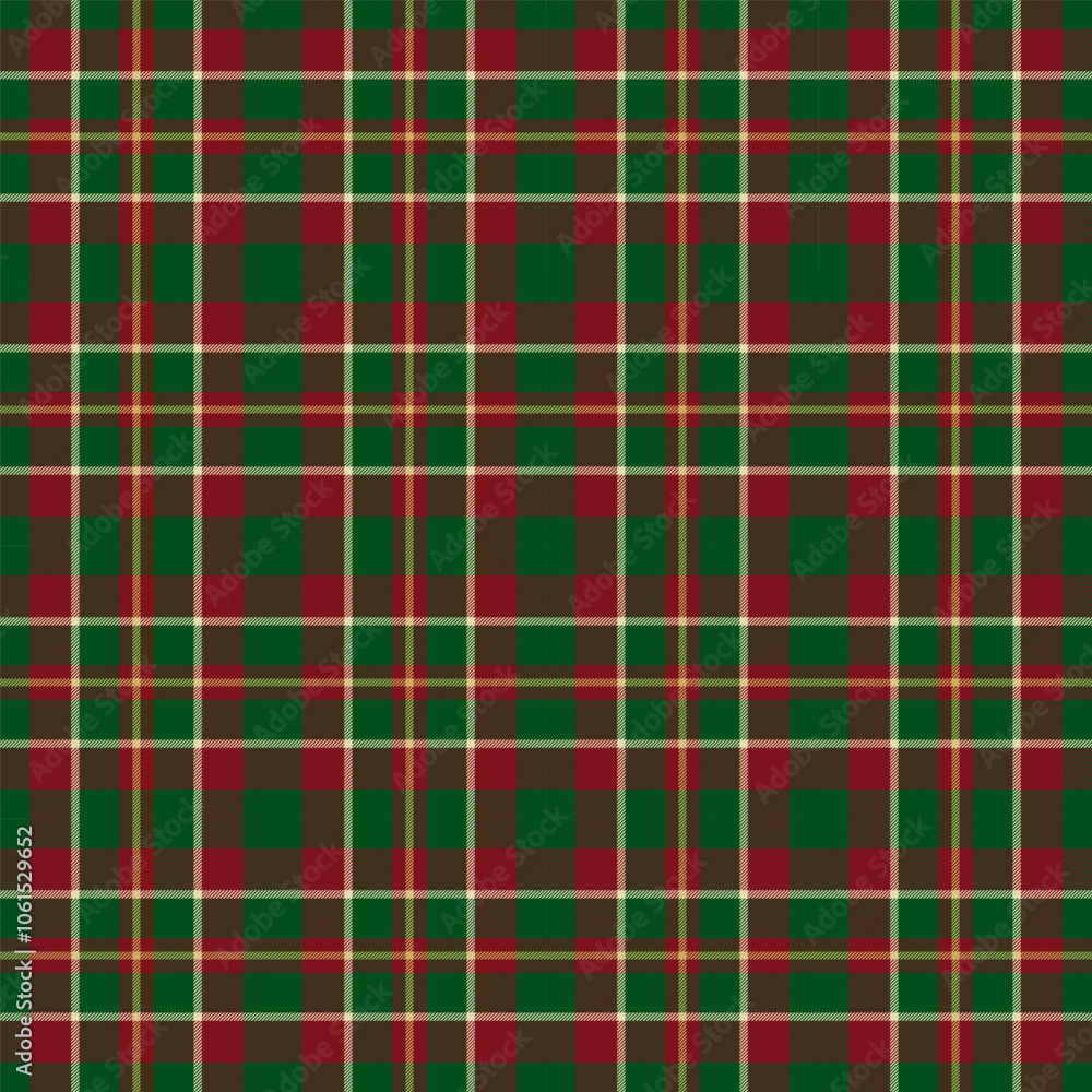 Plaid with twill weave repeat pattern.Gingham seamless pattern in green and red for Christmas.Checkered tartan Geometric graphic vector illustration background design for fabric and print. Plaid with twill weave repeat pattern.Gingham seamless pattern in green and red for Christmas.Checkered tartan Geometric graphic vector illustration background design for fabric and print.