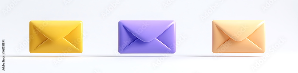 3D icon of an envelope with the email symbol 3D icon of an envelope with the email symbol