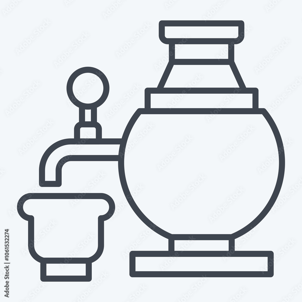 Icon Samovar. related to Russia symbol. line style. simple design editable Icon Samovar. related to Russia symbol. line style. simple design editable