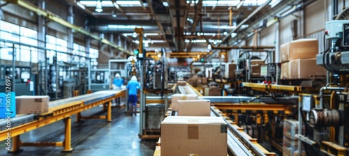 Inside a cutting-edge factory, automated systems manufacture biodegradable packaging. engineers ensure quality and sustainability, overseeing the efficient production line of eco-conscious materials.