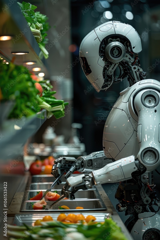 Robot Chef Handling Produce Robot Chef Handling Produce