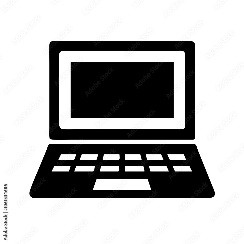 a clean and modern vector icon of a laptop, designed with simplicity and clarity in mind. this icon features a stylized representation of an open laptop with a minimalist design, making it ideal for a a clean and modern vector icon of a laptop, designed with simplicity and clarity in mind. this icon features a stylized representation of an open laptop with a minimalist design, making it ideal for a