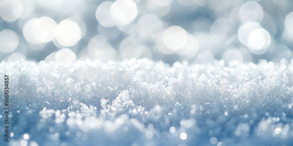 Fototapeta premium A close-up view of sparkling snow with a soft, blurred background.