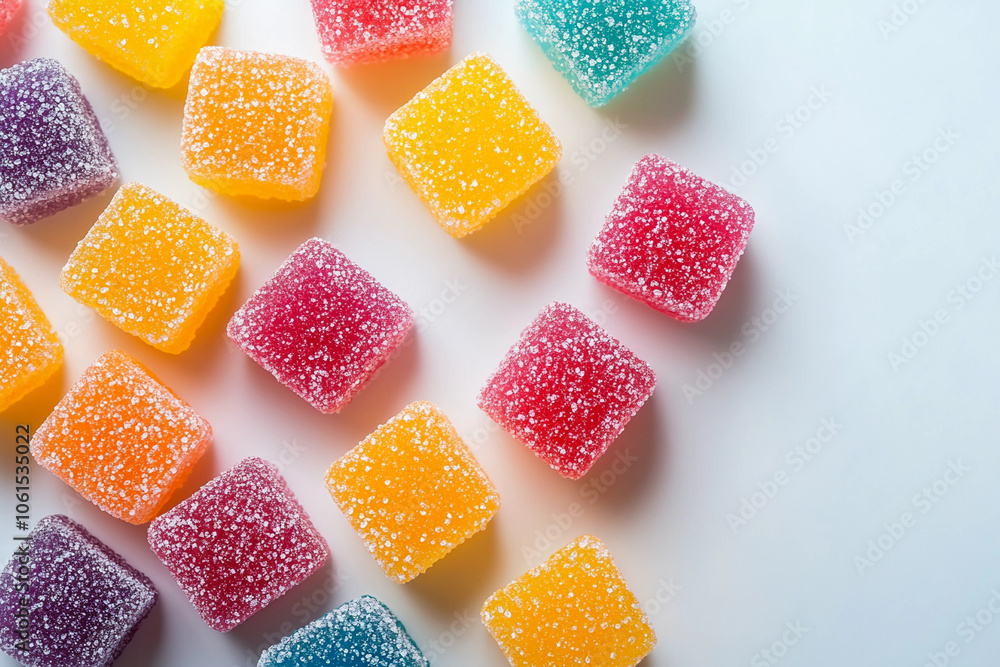 gummy isolated on white background: colorful jelly gummy cubes , gummy texture, eating gummy bear, gummy candy, eating gummy isolated on white background: colorful jelly gummy cubes , gummy texture, eating gummy bear, gummy candy, eating
