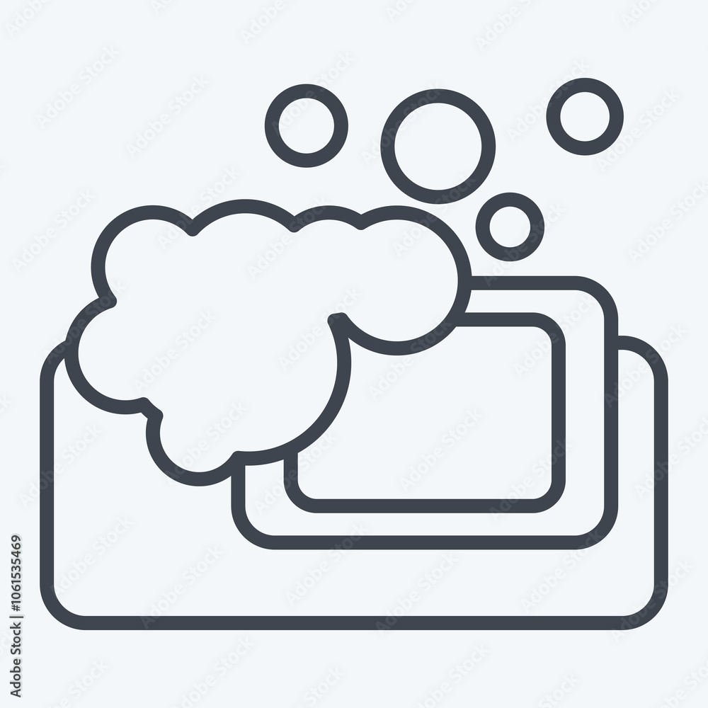 Icon Soap. related to Bathroom symbol. line style. simple design editable Icon Soap. related to Bathroom symbol. line style. simple design editable