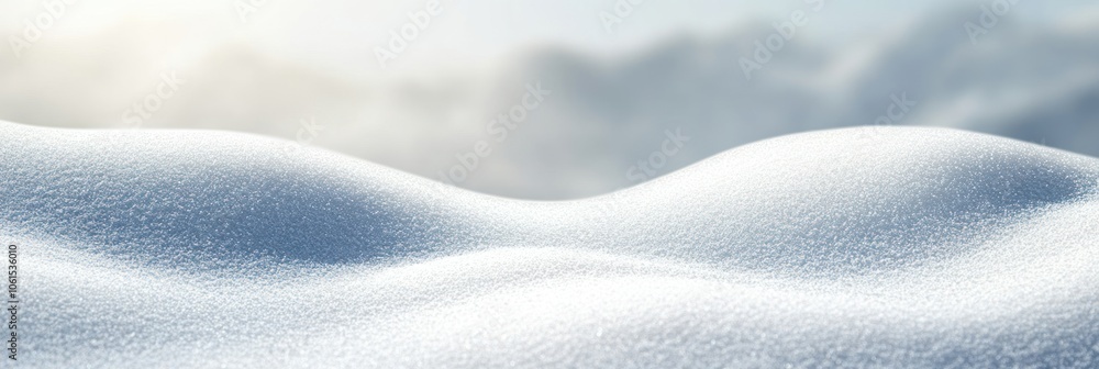 A serene landscape of smooth, undulating snow drifts under soft light. A serene landscape of smooth, undulating snow drifts under soft light.