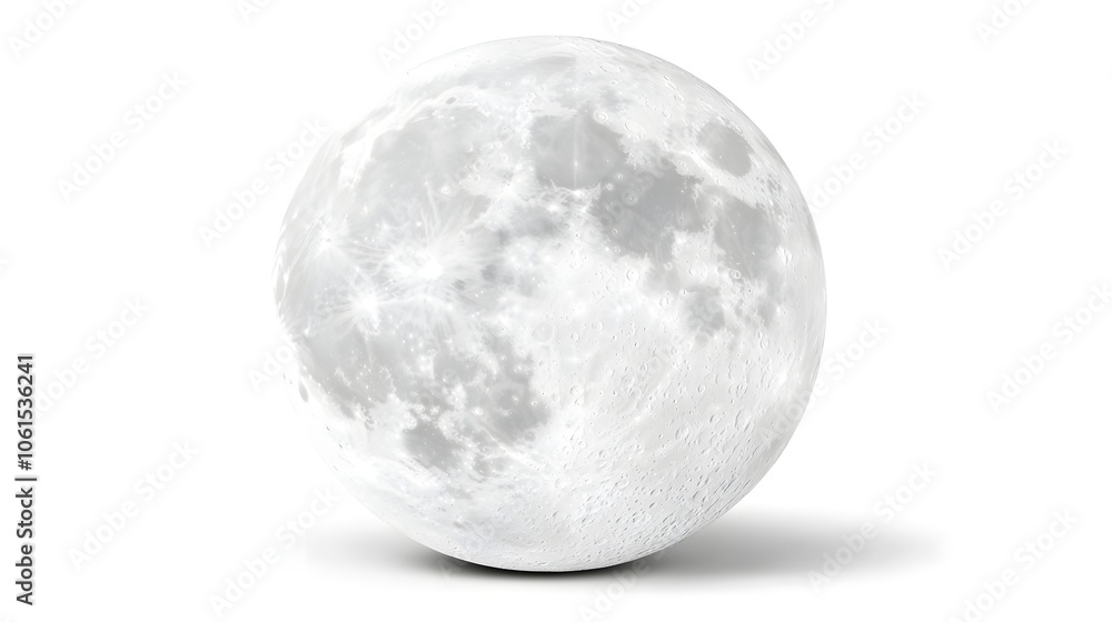 a realistic full moon close-up, detailed craters, soft light, photorealistic, isolated on white background a realistic full moon close-up, detailed craters, soft light, photorealistic, isolated on white background