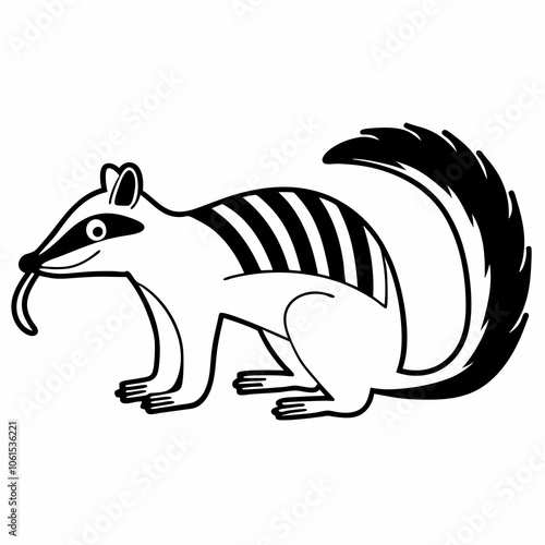 Line Art Vector of a Numbat