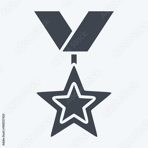 Icon Medal 1. related to Award symbol. glyph style. simple design editable