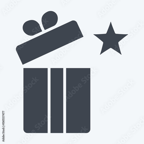 Icon Gift. related to Award symbol. glyph style. simple design editable photo