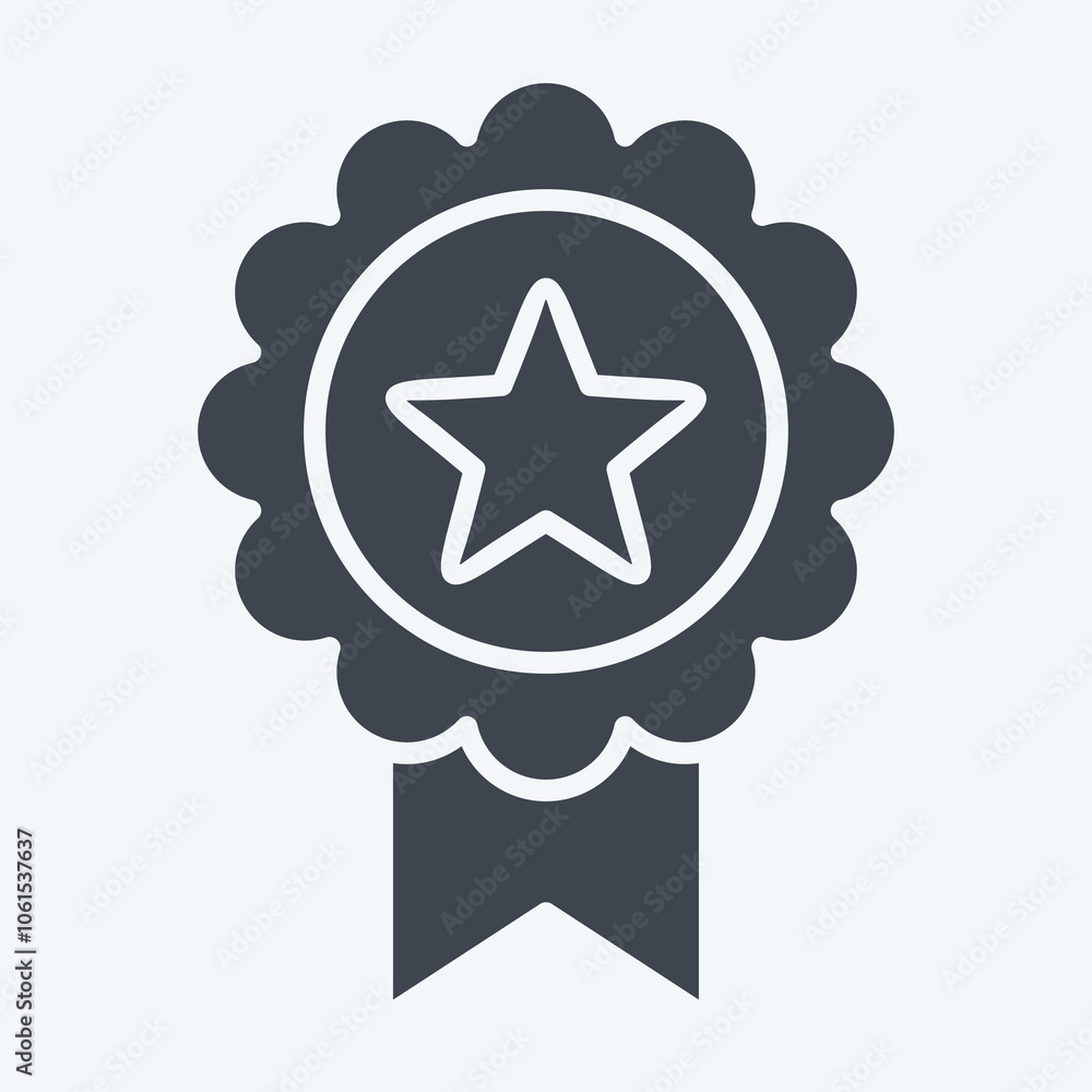 Icon Badge 2. related to Award symbol. glyph style. simple design editable Icon Badge 2. related to Award symbol. glyph style. simple design editable