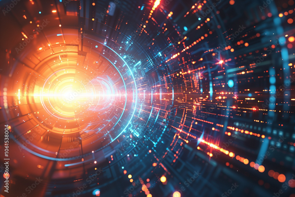 Abstract science fiction futuristic background . lens flare. concept image of space or time travel over bright lights
Abstract science fiction futuristic background . lens flare. concept image of space or time travel over bright lights