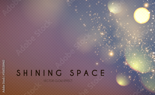 Soft gold bokeh light effect. Shining holiday and party design. Blur light