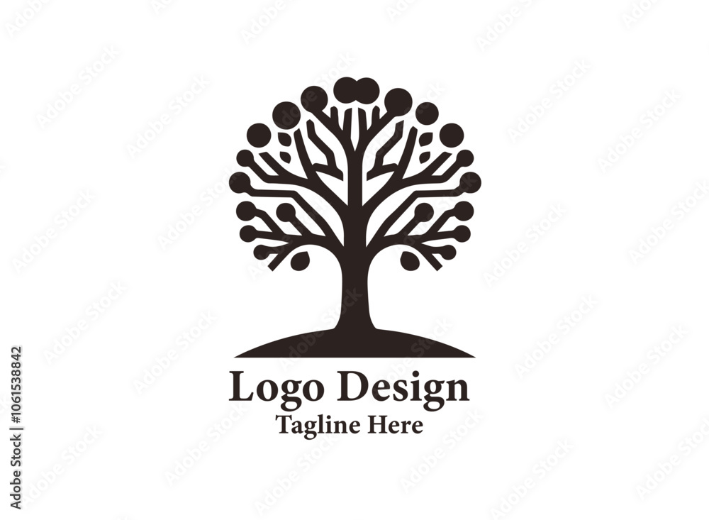 Minimalist Tree Logo design Minimalist Tree Logo design