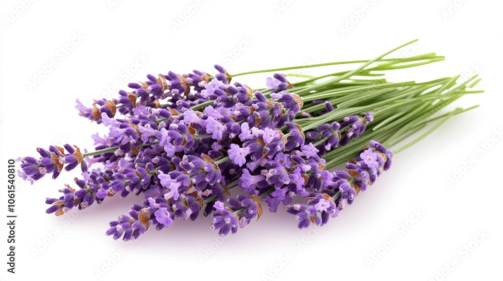Fresh Lavender Flowers Bouquet Isolated on White Background Fresh Lavender Flowers Bouquet Isolated on White Background