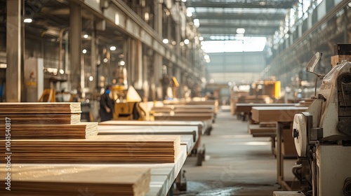 Production of coffee tables in the factory 