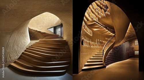 Eco-Sustainable Elegance: The Architectural Staircase at Marchesi Antinori Winery in Tuscany