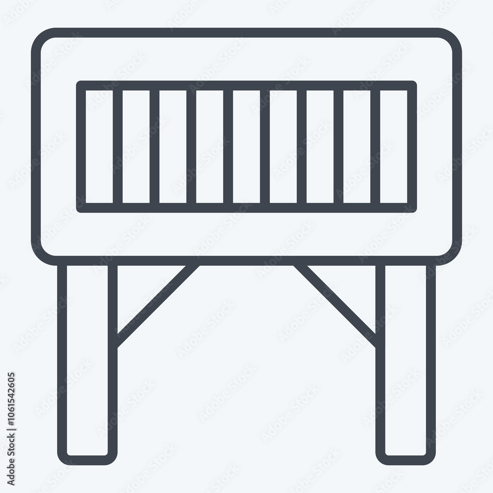 Icon Folding Table. related to Camping symbol. line style. simple design editable Icon Folding Table. related to Camping symbol. line style. simple design editable
