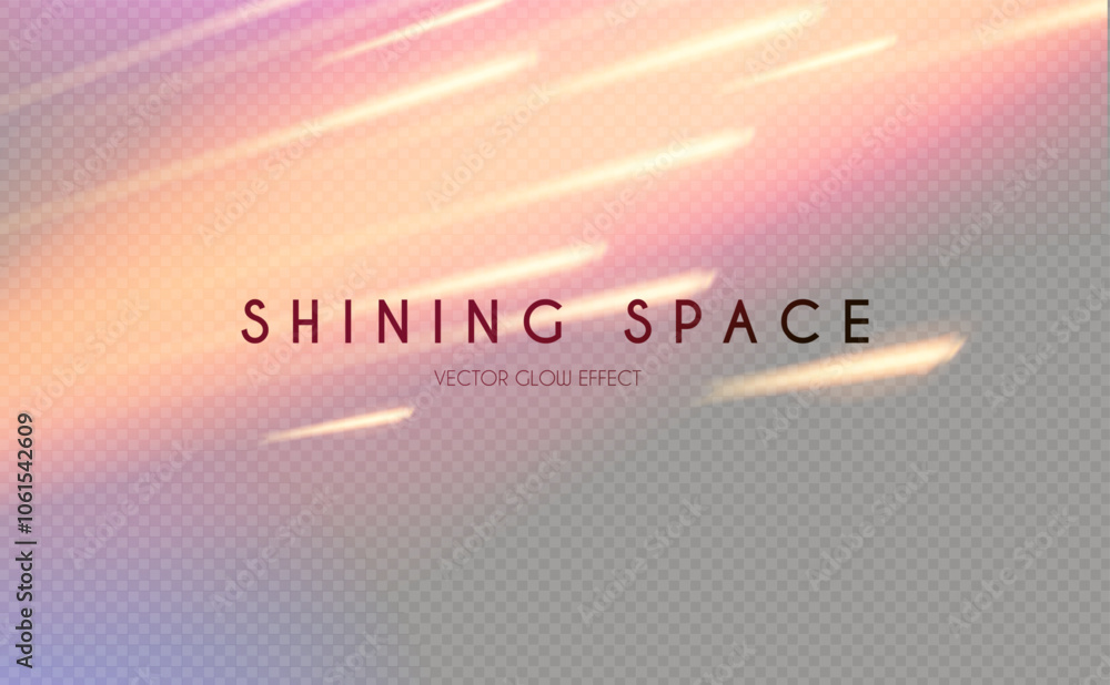 Fototapeta premium Motion transparent light effect. Shining pink and yellow beams magic background and liquid speed light