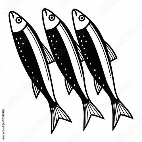 Sardine Line Art Vector Design