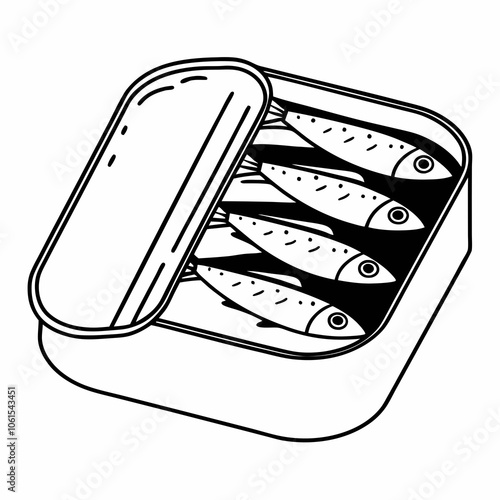 Sardine Line Art Vector Design