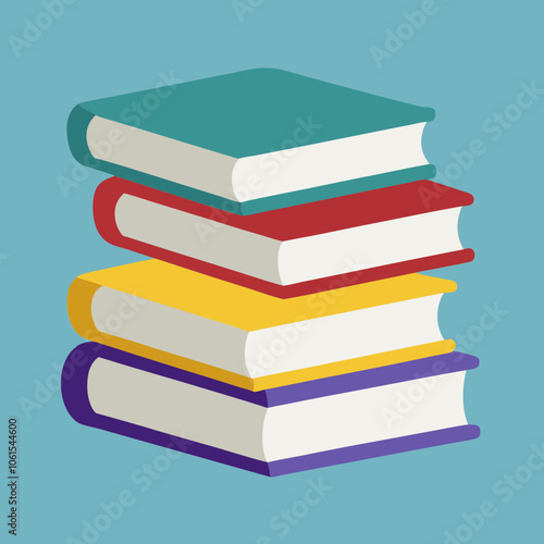 pile of books, stack of colorful books, stack of books