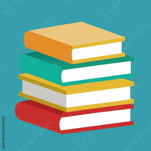 pile of books, stack of colorful books, stack of books