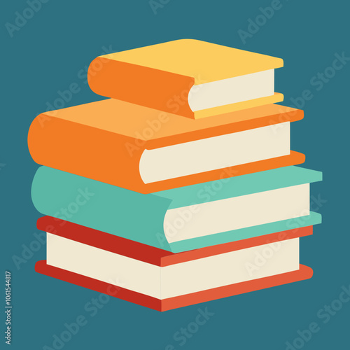 pile of books, stack of colorful books, stack of books