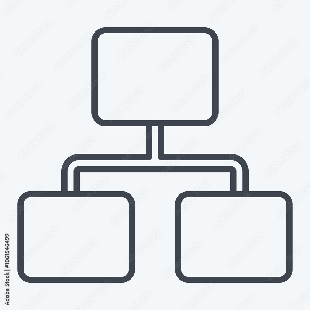 Icon Flow Chart. related to Business Analysis symbol. line style. simple design