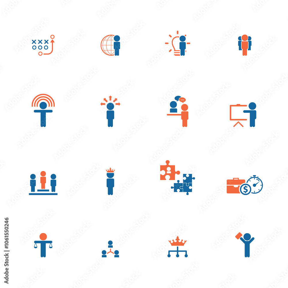 Universal business management and human resources icon set. Universal icons for web and mobile. Vector. Universal business management and human resources icon set. Universal icons for web and mobile. Vector.