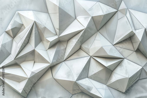 Gray Polygonal Mosaic Geometric Background. 3d Render Illustration