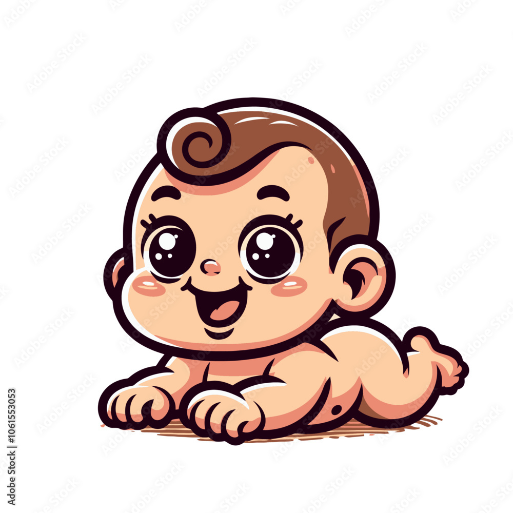 Cute little baby isolated vector illustration Cute little baby isolated vector illustration