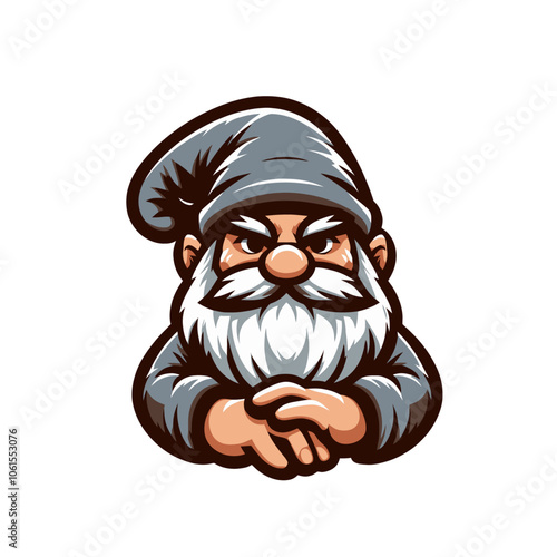 Gnome or dwarf mascot character. Isolated vector illustration