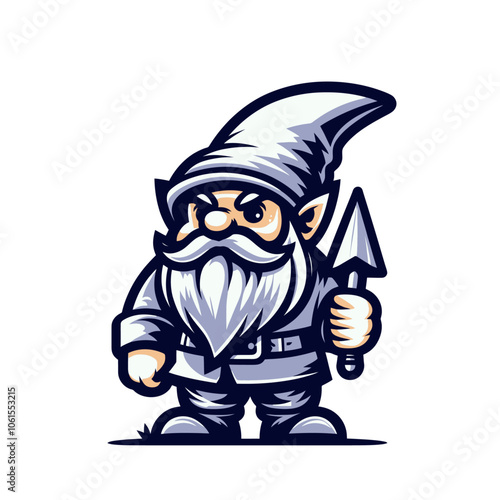 Gnome or dwarf mascot character. Isolated vector illustration
