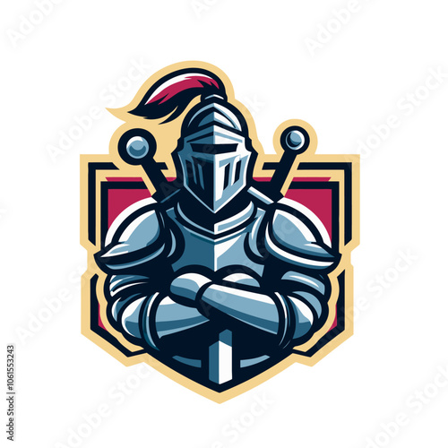  knight character mascot. Isolated vector illustration