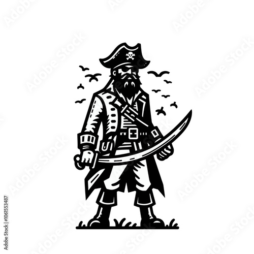 pirate isolated vector illustration