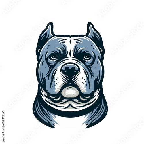Pitbull terrier character mascot. Isolated vector illustration